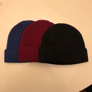 (3) merino wool NWOT beanies Stewart of Scotland